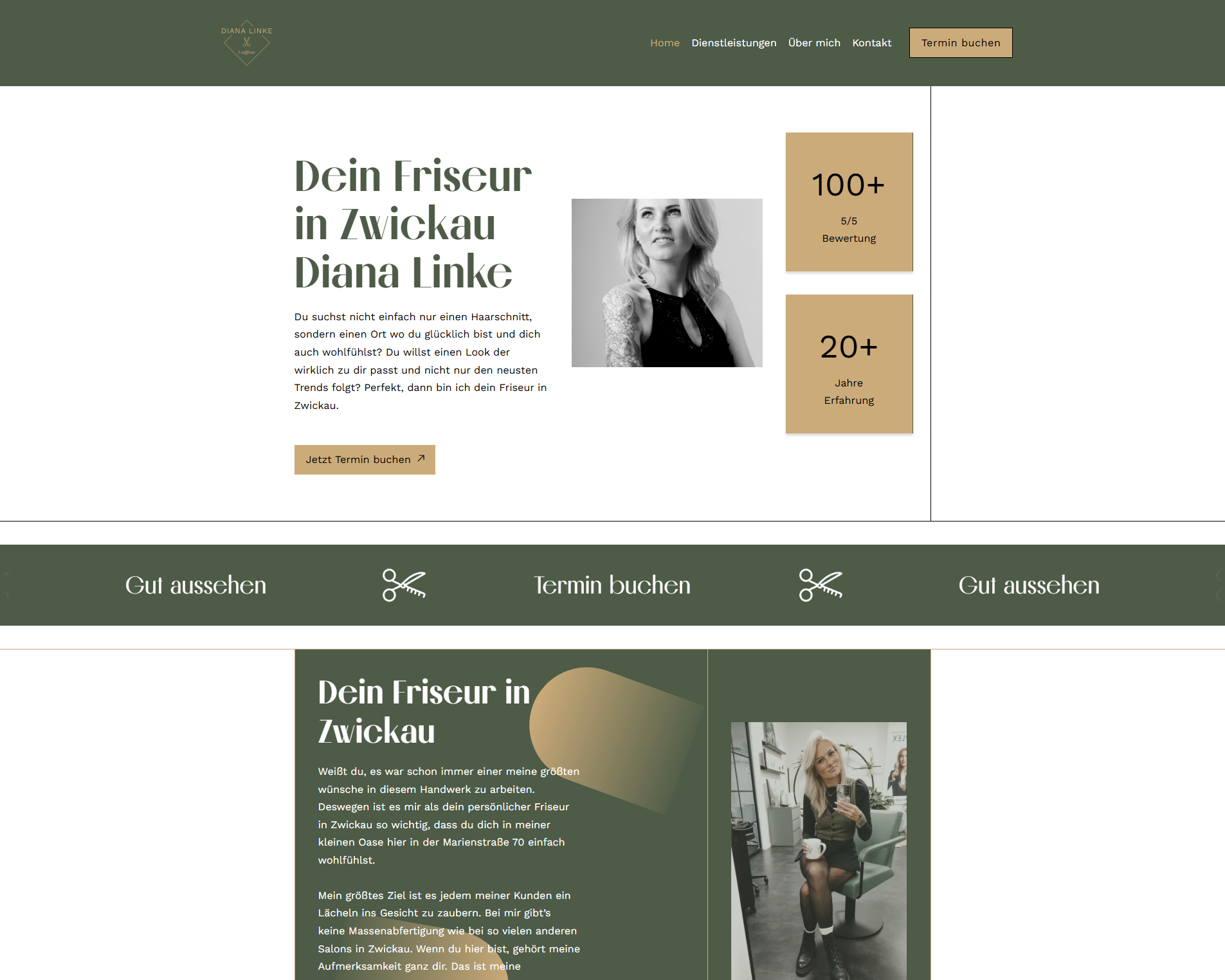 Screenshot von Diana Linke Coiffeur